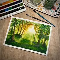 Mon projet du cours : Paysages oniriques à l'aquarelle : capturez la lumière. Un projet de Peinture , et Aquarelle de Joëlle N - 11.01.2024