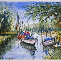 My project for course: Watercolor Techniques for Painting Seascapes. Un proyecto de Pintura, Pintura a la acuarela e Ilustración naturalista				 de Juliana Buglia - 12.01.2024