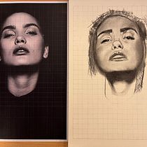 My project for course: Artistic Charcoal Portraiture: Creating Atmosphere. Ilustração tradicional, Artes plásticas, Desenho, Desenho de retrato, Desenho realista, e Desenho artístico projeto de Nataliia - 06.02.2024