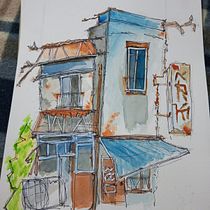My project for course: Expressive Architectural Sketching with Colored Markers. Sketching, Drawing, Architectural Illustration, Sketchbook & Ink Illustration project by Labeeb tarakhan - 01.11.2024