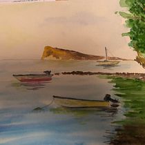 Mon projet du cours : Peinture de paysages marins à l'aquarelle. Un proyecto de Pintura, Pintura a la acuarela e Ilustración naturalista				 de cecile_bd - 12.01.2024