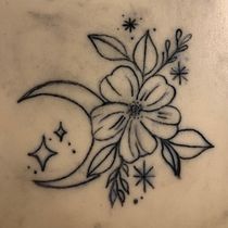 Meu projeto do curso: Tatuagem botânica com pontilhismo. Ilustração tradicional, Desenho de tatuagens e Ilustração botânica projeto de carina_capelas - 13.01.2024