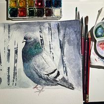 My project for course: Expressive Animal Portraits in Watercolor. Un proyecto de Ilustración tradicional, Pintura a la acuarela, Dibujo realista e Ilustración naturalista				 de Lin - 08.01.2024