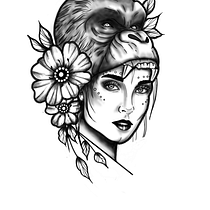 Mon projet du cours : Conception et illustration numérique de tatouages avec Procreate. Traditional illustration, Graphic Design, Digital Illustration, Tattoo Design, and Digital Drawing project by cynthiacorneillie - 01.14.2024