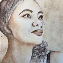 Mon projet du cours : Portrait à l'aquarelle d'après une photo. Traditional illustration, Watercolor Painting, and Portrait Drawing project by Corine Delpech-Delmond - 01.14.2024