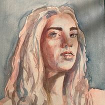 My project for course: Artistic Portrait with Watercolors. Fine Arts, Painting, Watercolor Painting, and Portrait Drawing project by Katie Burns - 01.14.2024
