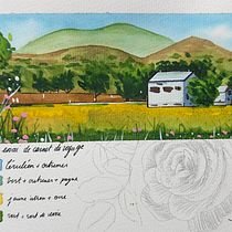 Mon projet du cours : Carnet de voyage à l’aquarelle. Traditional illustration, Watercolor Painting, Architectural Illustration, and Sketchbook project by jessi_45 - 12.28.2023