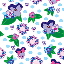 Pansy Power Pop! (My project for course: Pattern design for homeware products). Un progetto di Graphic design, Product design, Pattern design e Illustrazione digitale di jennifer.besner - 14.01.2024