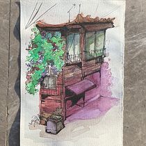 My project for course: Architectural Sketching with Watercolor and Ink. Sketching, Drawing, Watercolor Painting, Architectural Illustration, Sketchbook & Ink Illustration project by Whitney Vanwaters - 01.14.2024