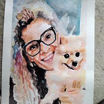 Meu projeto do curso: Retrato artístico em aquarela. Fine Arts, Painting, Watercolor Painting, and Portrait Drawing project by Laudivan dos Santos - 01.15.2024