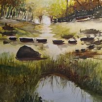 My project for course: Natural Landscapes in Watercolor. Un progetto di Belle arti, Pittura e Pittura ad acquerello di Glorieux Ludwig - 15.01.2024
