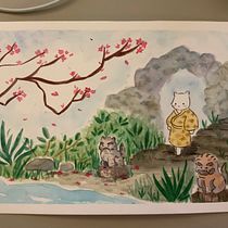 Mon projet du cours : Illustration à l’aquarelle de style japonais. Traditional illustration, Drawing, and Watercolor Painting project by adelaide_thouy - 01.15.2024