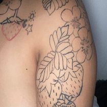 Mi proyecto del curso: Tatuaje botánico con puntillismo. Desenho de tatuagens e Ilustração botânica projeto de Fernanda Usquiano - 16.01.2024