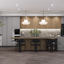 ROVERE KITCHEN. Un projet de Architecture d'intérieur, Design d'intérieur, Décoration d'intérieur, Design d'espace, Modélisation 3D , et Architecture de Andrea Gamboa Sara - 16.01.2024