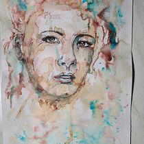 Mein Abschlussprojekt für den Kurs: Experimentelle Porträts mit Tinte, Tee und Alkohol. Fine Arts, Painting, Drawing & Ink Illustration project by Jana Wittkopp - 01.16.2024
