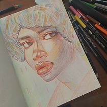 My project for course: Vibrant Portrait Drawing with Colored Pencils. Drawing, Portrait Drawing, Sketchbook, and Colored Pencil Drawing project by edaelbirsimsek - 01.16.2024