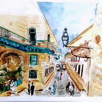My project for course: Urban Sketching: Create Expressive Cityscapes. Painting, Sketching, Drawing, Watercolor Painting, Sketchbook & Ink Illustration project by susanspw5 - 01.16.2024