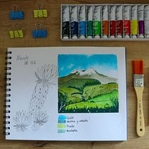 Mi proyecto del curso: Nevado del Ruiz . Traditional illustration, Watercolor Painting, Architectural Illustration, and Sketchbook project by paolacarmona96 - 01.16.2024
