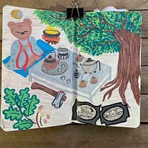 Meu projeto do curso: Produção de arte autoral: explore sua identidade artística. Traditional illustration, Sketching, Creativit, Drawing, and Sketchbook project by Geovana Candido Carvalho - 12.06.2023