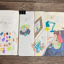 Meu projeto do curso: Sketchbook experimental: encontre seu estilo de desenho. Ilustração tradicional, Esboçado, Criatividade, Desenho, Pintura em aquarela, Sketchbook, e Pintura guache projeto de Geovana Candido Carvalho - 10.08.2024