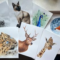 Il mio progetto del corso: Ritratti espressivi di animali ad acquerello con Sarah Stokes. Un proyecto de Ilustración tradicional, Pintura a la acuarela, Dibujo realista e Ilustración naturalista				 de Giorgia - 17.01.2024