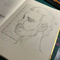 My project for course: Portrait Sketchbooking: Explore the Human Face. Sketching, Drawing, Portrait Drawing, Artistic Drawing, and Sketchbook project by sandragraciaart - 01.17.2024