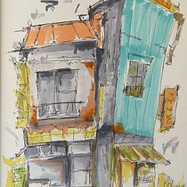 My project for course: Expressive Architectural Sketching with Colored Markers. Sketching, Drawing, Architectural Illustration, Sketchbook & Ink Illustration project by alilayth1989 - 01.19.2024