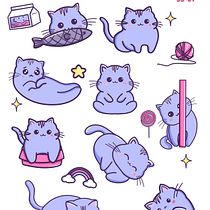 My project for course: Kawaii Illustration: Create Charming Characters Ein Projekt aus dem Bereich Design von Figuren, Digitale Zeichnung und Digitale Illustration von Yura Aung - 19.01.2024