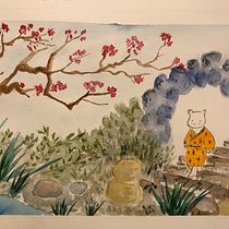 Mon projet du cours : Illustration à l’aquarelle de style japonais. Traditional illustration, Drawing, and Watercolor Painting project by cecile_bd - 01.20.2024