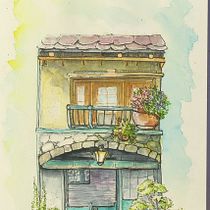 Mon projet du cours : Illustration de scènes attrayantes à l'aquarelle et à l'encre. Sketching, Watercolor Painting, Architectural Illustration & Ink Illustration project by naoa_naval - 01.20.2024