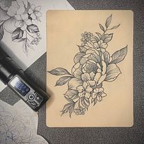Mi proyecto del curso: Tatuaje botánico con puntillismo. Ilustração tradicional, Desenho de tatuagens e Ilustração botânica projeto de Jessica - 21.01.2024