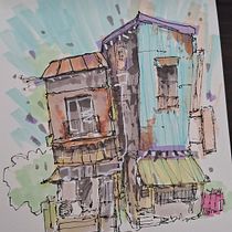 My project for course: Expressive Architectural Sketching with Colored Markers. Sketching, Drawing, Architectural Illustration, Sketchbook & Ink Illustration project by Sadaf Alam - 01.21.2024