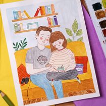 Mi proyecto del curso: Ilustración lúdica con acuarela y lápices de color Ein Projekt aus dem Bereich Traditionelle Illustration, Malerei, Aquarellmalerei, Porträtzeichnung und Zeichnen mit Buntstiften von Cristina González - 22.01.2024