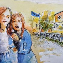 My project for course: Artistic Watercolor Sketching: Dare to Express Your Ideas. Ilustração tradicional, Esboçado, Criatividade, Desenho, Pintura em aquarela, e Sketchbook projeto de nina dekel - 17.01.2024