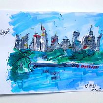 Il mio progetto del corso: Disegno architettonico espressivo con pennarelli colorati: Warsaw, my City at the moment. Sketching, Drawing, Architectural Illustration, Sketchbook & Ink Illustration project by Roberto Smith - 01.23.2024