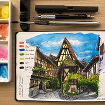 Mi proyecto del curso: Cuaderno de viaje en acuarela. Traditional illustration, Watercolor Painting, Architectural Illustration, and Sketchbook project by sergio.flauta - 01.23.2024
