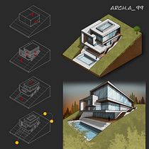 My project for course: Artistic Architectural Sketching with Procreate. Architecture, Sketching, Digital Illustration, Digital Architecture, and Architectural Illustration project by aamaflehi - 01.23.2024