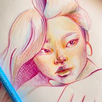 Mi proyecto del curso: Dibujo de retratos llamativos con lápices de colores. Drawing, Portrait Drawing, Sketchbook, and Colored Pencil Drawing project by Brenda Gonzalez Vargas - 01.22.2024