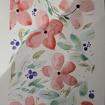 Mon projet du cours : Aquarelle florale créative : renouez avec la nature. Ilustração tradicional, Pintura, Pintura em aquarela e Ilustração botânica projeto de Natacha Euthine - 24.01.2024