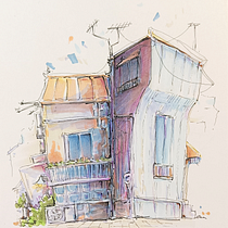 My project for course: Expressive Architectural Sketching with Colored Markers. Sketching, Drawing, Architectural Illustration, Sketchbook & Ink Illustration project by Katarzyna Struczyńska - 01.24.2024