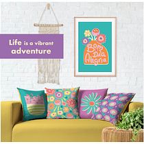 Bom Dia Alegria: Life is a vibrant adventure. Graphic Design, Product Design, Pattern Design, Digital Illustration, Creativit, Drawing, Poster Design, Digital Design, Botanical Illustration, and Textile Design project by Alexandra Pinheiro - 01.23.2024