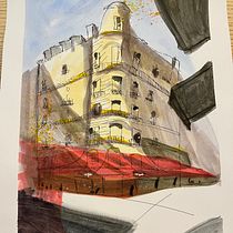 My project for course: Architectural Sketching with Watercolor and Ink. Sketching, Drawing, Watercolor Painting, Architectural Illustration, Sketchbook & Ink Illustration project by Ghasem Khodabakhshi - 01.24.2024