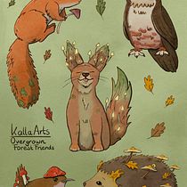 My project for course: Illustration of Adorable Characters Inspired by Nature - Overgrown Forest Friends. Projekt z dziedziny Projektowanie postaci,  R, sunek, Ilustracja c, frowa, R, sunek c i frow użytkownika Katharina - 25.01.2024