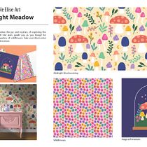 Final Project: Moonlight Meadow. Un progetto di Graphic design, Product design, Pattern design e Illustrazione digitale di Nicole - 25.01.2024