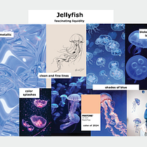 My project for Pattern design for homeware products: Jellyfish Bloom. Un progetto di Graphic design, Product design, Pattern design e Illustrazione digitale di alexsysoeva97 - 23.01.2024