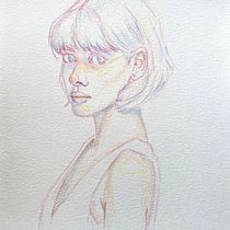 Mi proyecto del curso: Dibujo de retratos llamativos con lápices de colores. Drawing, Portrait Drawing, Sketchbook, and Colored Pencil Drawing project by Ana Fabre - 01.26.2024