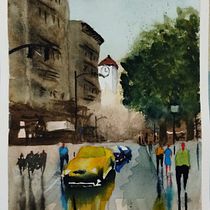 Mi proyecto del curso: Paisajes urbanos en acuarela Ein Projekt aus dem Bereich Bildende Künste, Aquarellmalerei und Architektonische Illustration von Enrique Rico - 15.01.2024