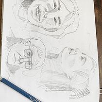 Mon projet du cours : Carnet de portraits : explorez le visage humain. Projekt z dziedziny Sketching,  R, sunek, Portret,  R, sunek art, st, czn i Sketchbook użytkownika Stéphanie Desmeules - 27.01.2024