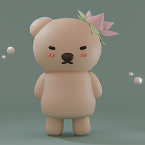 Lotus Bear Ein Projekt aus dem Bereich Traditionelle Illustration, Design von Figuren, Digitale Illustration, 3-D-Modellierung und Manga von Aylen Irina Casella - 27.01.2024