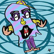 Fantasmico. Traditional illustration, Character Design, and Drawing project by minuscula_lp - 01.27.2024